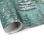 雪の多いクリスマスツリー ラッピングペーパー (ロールコーナー)