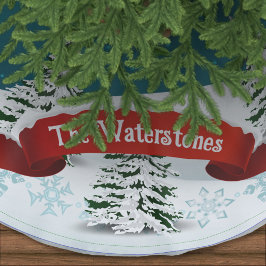 雪の多いクリスマスナイト ブラッシュドポリエステルツリースカート