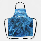 雪の多いクリスマスフォレストスプルース エプロン (正面)