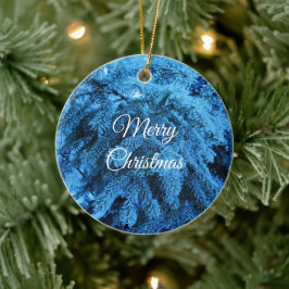 雪の多いクリスマスフォレストスプルース セラミックオーナメント