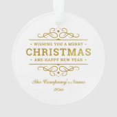 雪の多いクリスマス格言とサンタのそりのプレゼント オーナメント (裏面)