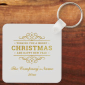 雪の多いクリスマス格言とサンタのそりのプレゼント キーホルダー (裏面)