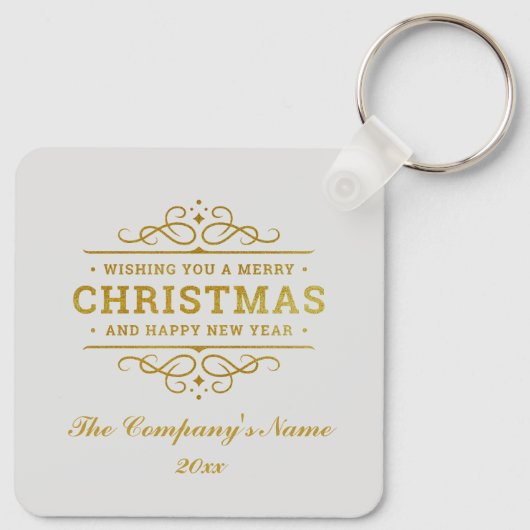 雪の多いクリスマス格言とサンタのそりのプレゼント キーホルダー (裏面)