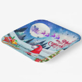 雪の多いクリスマス格言とサンタのそりのプレゼント ペーパープレート (傾斜あり)