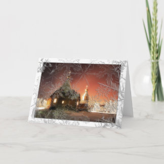 雪の多いクリスマス シーズンカード