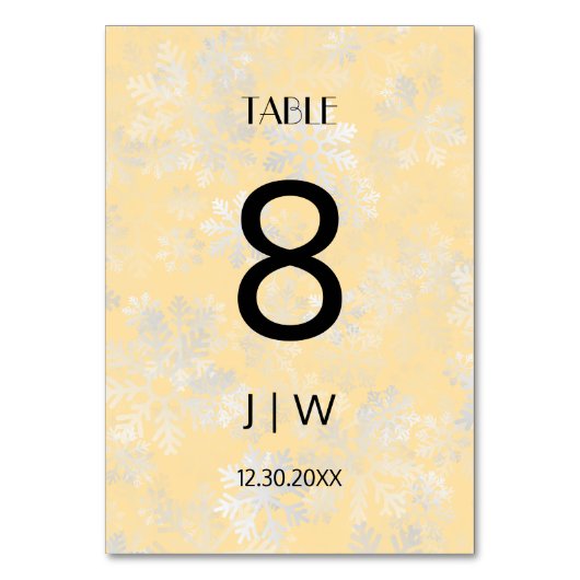 雪の多いクリスマス テーブルナンバー (正面)