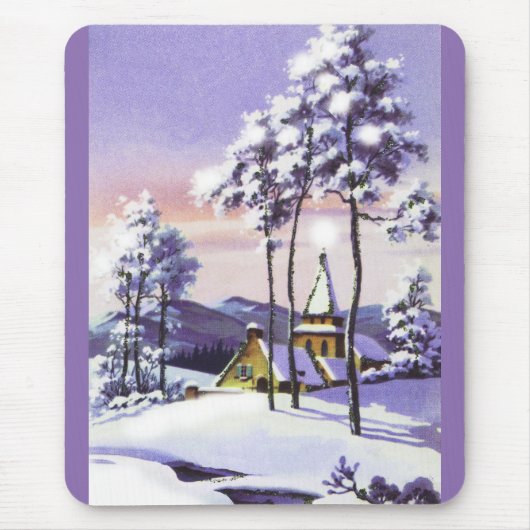 雪の多いクリスマス マウスパッド (正面)