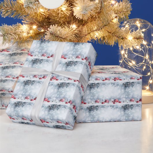 雪の多いクリスマス ラッピングペーパー (クリスマス)