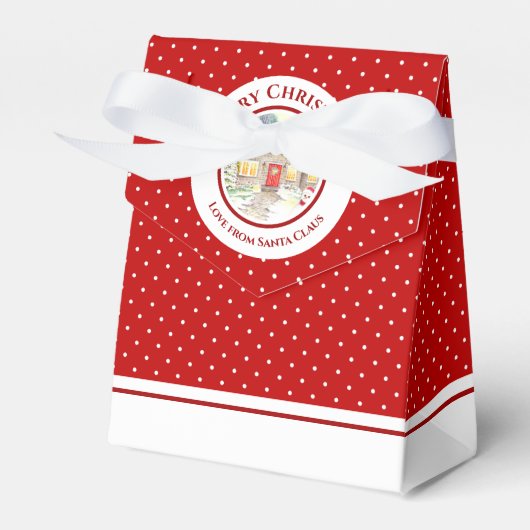 雪の多いコテージメリークリスマスサンタクロース フェイバーボックス (正面サイド)