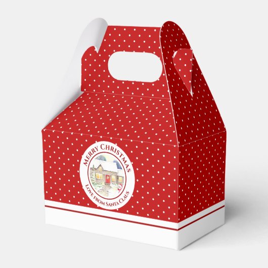 雪の多いコテージメリークリスマスサンタクロース フェイバーボックス (正面サイド)