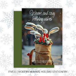 雪の多いゴルフ冬の季節の願い・緑 シーズンカード