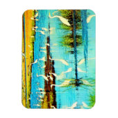 雪の多いサギ マグネット (縦)