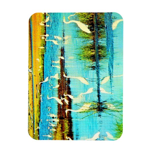 雪の多いサギ マグネット (縦)