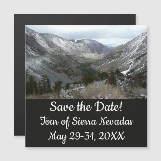 雪の多いシエラネバダ山脈をドライブする (正面/裏面)