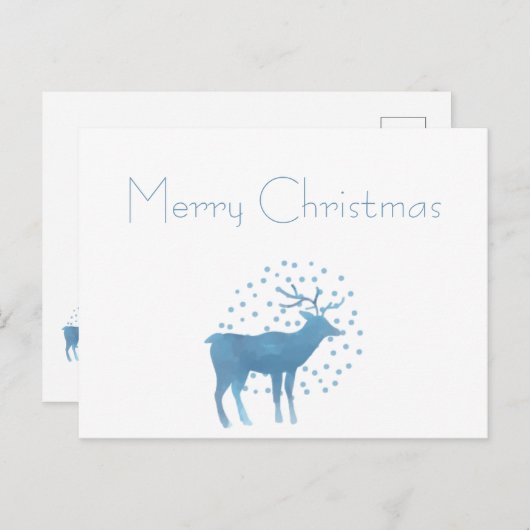 雪の多いトナカイの聖降誕祭 ポストカード (正面/裏面)