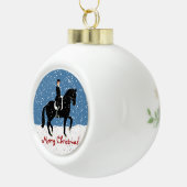 雪の多いドレスセージホースクリスマス セラミックボールオーナメント (右)