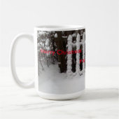 雪の多いピケットフェンス コーヒーマグカップ (左)