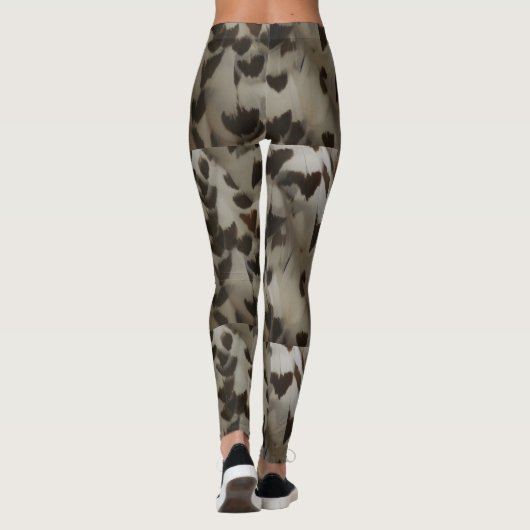 雪の多いフクロウの羽のレギンス レギンス (裏面)