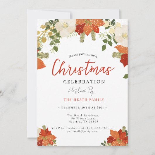 雪の多いフローラクリスマスパーティー 招待状 (正面)