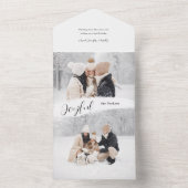 雪の多いブラシストロークで楽しいスクリプト2-Photo オールインワン招待状 (内側)