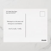 雪の多いブラシストロークで楽しいスクリプト2-Photo 箔シーズンポストカード (裏面)