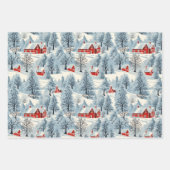 雪の多いヴィンテージ ラッピングペーパーシート (正面3)