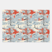 雪の多いヴィンテージ ラッピングペーパーシート (正面2)