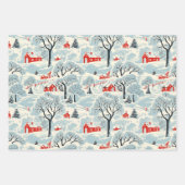 雪の多いヴィンテージ ラッピングペーパーシート (正面)