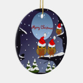雪の多い世界のサンタハスフールカスタムズ&文字 セラミックオーナメント (右)