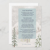 雪の多い冬のキャビン付き小さな宝物 サンキューカード (正面/裏面)