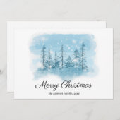 雪の多い冬のクリスマスプリント シーズンカード (正面/裏面)