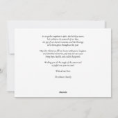 雪の多い冬のクリスマスプリント シーズンカード (裏面)