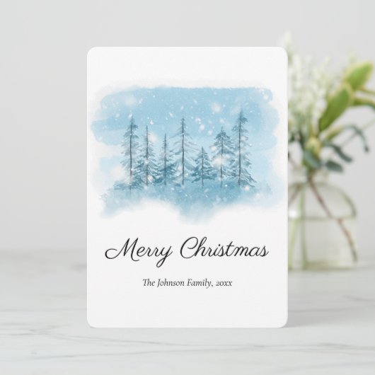 雪の多い冬のクリスマスラウンド シーズンカード (スタンド正面)