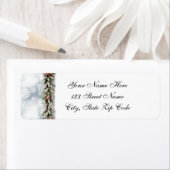 雪の多い冬のクリスマス ラベル (インサイチュ)