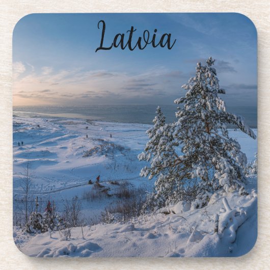 雪の多い冬のバルト海沿岸 コースター (正面)