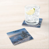 雪の多い冬のバルト海沿岸 スクエアペーパーコースター (インサイチュ)