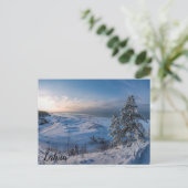 雪の多い冬のバルト海沿岸 ポストカード (スタンド正面)