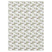 雪の多い冬のログキャビン |ウッドランド動物 テーブルクロス (正面)