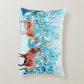 雪の多い冬の名鹿の家。クリスマス  アクセントクッション (裏面(縦))