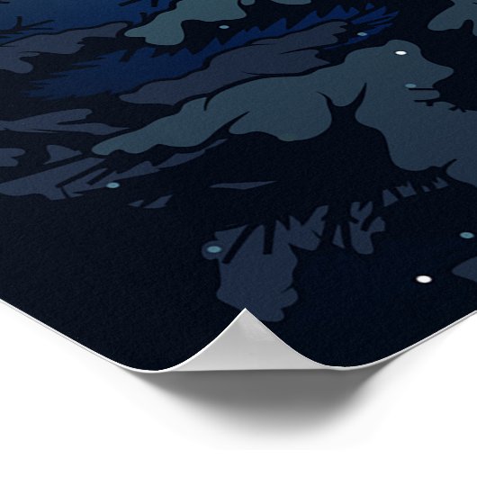 雪の多い冬の夜 ポスター (角)