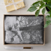 雪の多い冬の日に公園の人々 薄葉紙 (ギフト)