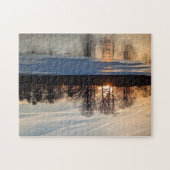 雪の多い冬の日の出 ジグソーパズル (横)