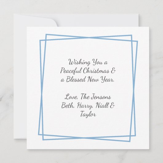 雪の多い冬の日の教会 | クリスマス カード (裏面)