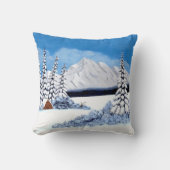 雪の多い冬の明るい クッション (正面)
