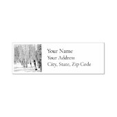 雪の多い冬の書《植物》アスペンの木をスタンプ セルフインキングスタンプ (デザイン)