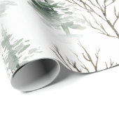 雪の多い冬の木のパターン ラッピングペーパー (ロールコーナー)