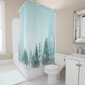 雪の多い冬の木 シャワーカーテン (インサイチュ)