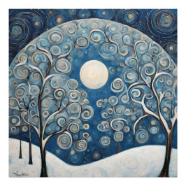 雪の多い冬の木 フォトプリント           