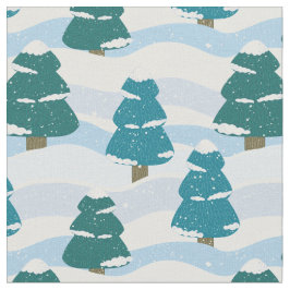 雪の多い冬の松 ファブリック