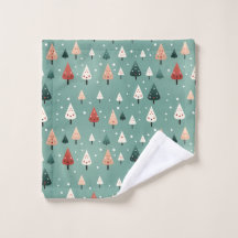 雪の多い冬の森の洗濯クロス